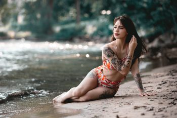 Orange & Teal Lizzy