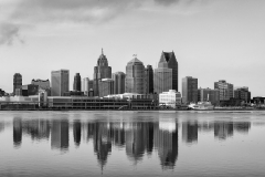 Detroit Cityscape (black and white)