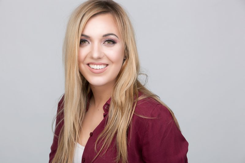 Influencer Studio Headshot on Grey