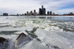 Ice Sheets on Windsor/Detroit International Riverfront