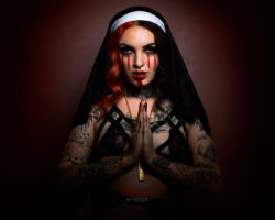 Horror Photoshoot With Lingerie, Blood And A Nun’s Habit